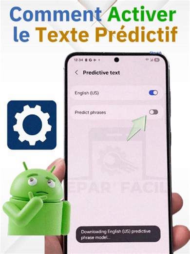 ⌨️ Comment activer le texte prédictif sur Android ! Tu veux écrire plus vite sur ton téléphone ? 📱⚡ Active le texte prédictif pour avoir des suggestions automatiques pendant que tu écris ! Dans cette vidéo je te montre : ✅ Comment activer le texte prédictif ✅ Comment choisir la langue ✅ Comment activer les suggestions de phrases 👍 Like si ça t’aide 💬 Commente si tu veux d’autres astuces Android 🔔 Abonne-toi à Répare Facile pour plus de tutos smartphone #TextePredictif #Clavier #EcritureRapid
