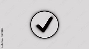 Modern animation of a green check mark icon glow on a transparent background, Alpha channel. check mark, tick mark icon animation on a black background.