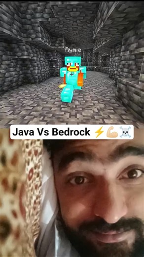 Java Skelton Vs Bedrock Skelton !! #minecraft #challenge #shorts