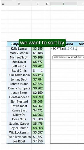 How to sort data in Excel! #excel #spreadsheet #datasorting