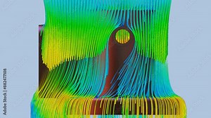 CFD simulation Computational fluid dynamics - Mechanical part housing airflow simulation