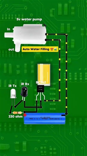 Auto Water 💦 Filling System Using IR Sensor - Simple IR Sensor Project #irsensor #shorts #viral