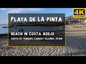 Playa de La Pinta - beach in Costa Adeje in the south of Tenerife, Canary Islands, Spain - 4K