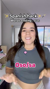 Spanish hack words ending in ous in English are ending in oso/osa in Spanish 🤓🤩 #spanishwithdiana #espagnol #spanishteacher #spanish #spain #espanol #español #spanishonline#spanishtutor #spanishteacher #learnspanish | Spanish with Diana