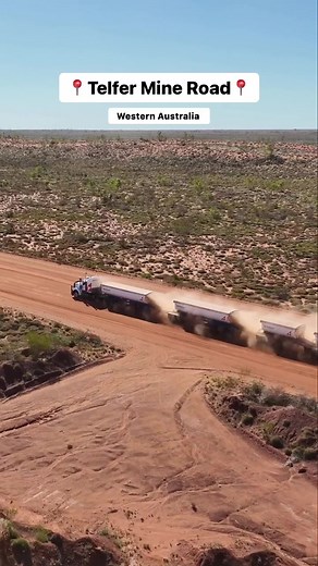Aerial Shot of Roadtrain on Telfer Mine Road