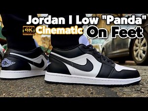 Jordan 1 Low (W) Black & White “Panda” On Feet