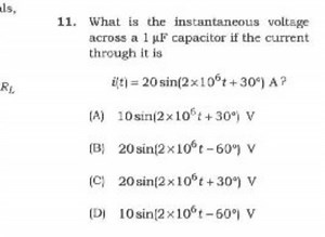 What is the instantaneous voltage across a 1 µF capacitor if th... | Filo