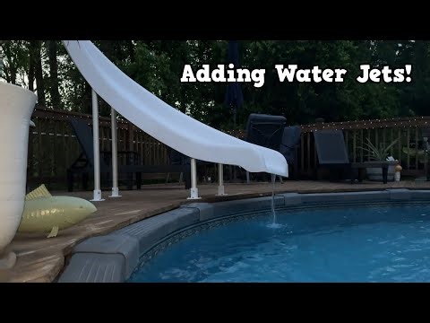 Hooking up water supply Line for above ground Pool Slide - Hooking up Water Jets!