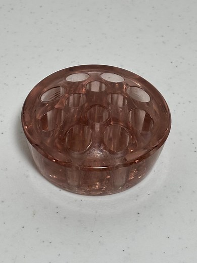 1930’s Pink Depression Glass Flower Frog 12 Stem Hole Flower Arrangment - Etsy