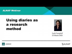 Using diaries as a research method | March 2020 webinar