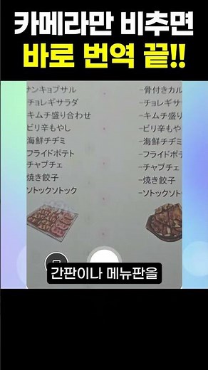 카메라 비추면 바로 번역됨! #구글번역기 #해외여행