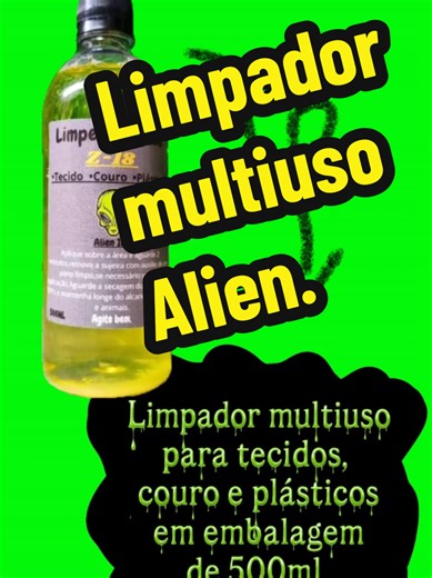 O Limpador Multiuso Alien (da Alien Ind.) é um produto automotivo concentrado, conhecido como Z-18, para limpeza profissional de sujeiras pesadas em bancos, tetos, painéis e plásticos, com fórmula de ação rápida e que remove manchas, sendo ideal para uso em estética automotiva para dar brilho e renovar o interior do carro. Adquira o seu você também 😉 Clica no link do carrinho . conheça a nossa vitrine. . . #fyp #automotivo #viral #alien #limpador