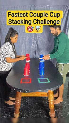 Couple Challenge | Master the Speed! 🔥 Fastest Couple Cup Stacking Challenge – DON’T Stack Slow! 🏆