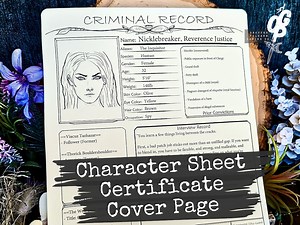 Dnd Character Sheet Cover Page: Fillable RPG Prop (PDF) - Etsy