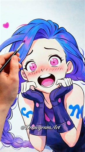 This Jinx Drawing Is INSANE 😱 Arcane #shorts #Jinx #Arcane #AnimeDrawing #DrawingShorts #ViralShorts
