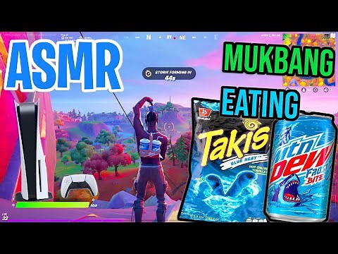 ASMR Gaming Fortnite 😋 Mukbang Takis Blue Heat Mtn Dew Frost Bite Eating 😴 먹방 🎮🎧Relaxing Whispering💤