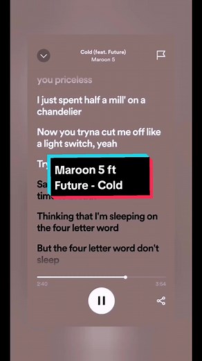 Maroon 5 ft Future - Cold: Lyrics Breakdown