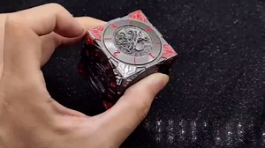 DND Spinner Dice 7-in-1 Metal D&D Dice Set, Unique Polyhedral Spinner for Dungeons and Dragons, Cool 3D Relief for Tabletop Role Playing Game, DND Gifts for DM Players (Black Red)