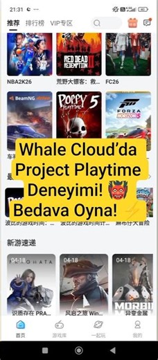 Mobilde Bedava Project Playtime? 😲 (Whale Cloud Game)