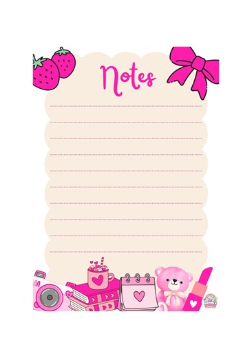 Pink Printable Notepad - Etsy