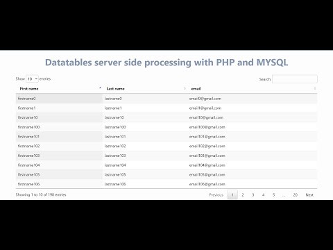 Datatables using PHP and MYSQL server-side processing
