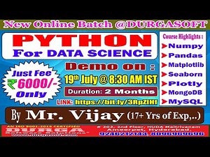 PYTHON For DATA SCIENCE Online Training @ DURGASOFT