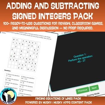 Adding Subtracting Signed Integers | Digital Practice | Worksheets | Games