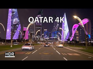 Qatar 4K HDR - Blade Runner Desert City - Night Drive