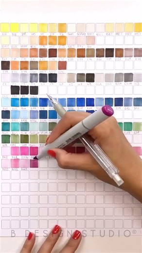 So Satisfying 😍 Filling My Copic Marker Colour Chart | Full Collection Swatch #fashionillustration