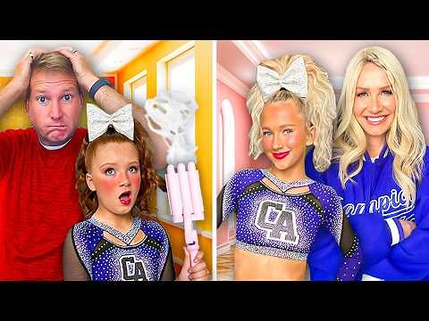 CHEER COMPETiTiON PARENT SWAP with our 7 KiDS!! 💜 📣