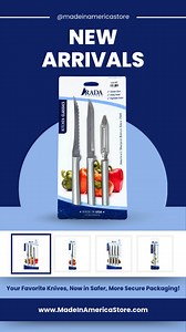 NEW! Rada Cutlery Pro Packs – Your Favorite Knives, Now in Safer Packaging! 🇺🇸🔪 If you love Rada Cutlery’s American-made knives, you’ll want to check out their latest addition—Rada Pro Packs! These packs feature improved packaging for safer handling and better protection. Each knife is securely enclosed, preventing accidental contact. From paring knives and steak knives to the fan-favorite tomato slicer and quick-edge knife sharpener, these Pro Packs have all the kitchen essentials you need. 