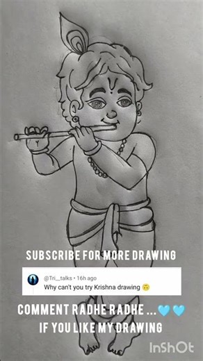 easy little kishna drawing for kids #drawing #art #love #artist #radhe radhe 🩵 #pencilart