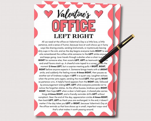 Valentine's Office Left Right Game, Fun Office Valentines Day Game for Staff, Coworker Valentines Pass the Gift Exchange Work Activity - Etsy