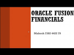 Oracle Fusion Cloud Financials Training || Demo || April Batch 2024