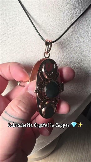 Labradorite crystal in a copper setting 💎✨Big, bold, and magical
