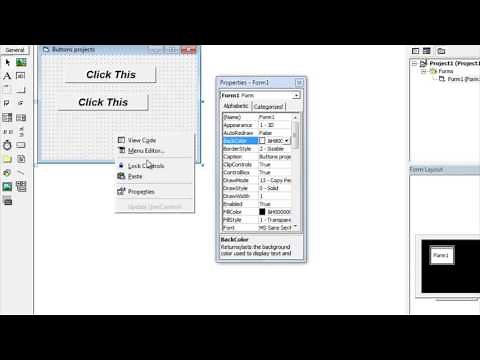 How to add Buttons in Visual Basic 6 0