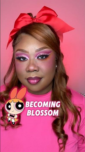 Full Makeup Process| Becoming Blossom of the PowerPuff Girls #halloweenmakeuptutorial #ppg #makeup