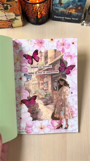ASMR Spring scrapbook page #scrapbooking #scrapbookidea #journal #journaling #animeart
