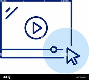 Online video player and mouse click. Pixel perfect, editable stroke icon Stock Vector Image & Art - Alamy