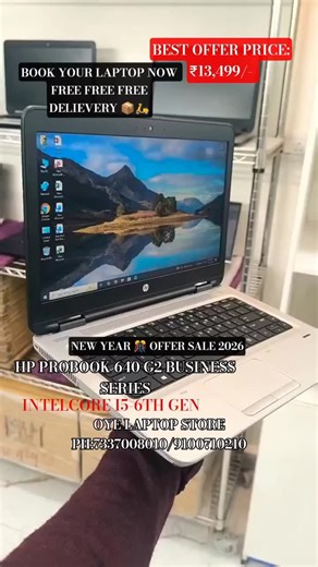 Oye Laptop 7337OO8O1O /9IOO7IO2IO on Instagram: "🔥 OYE LAPTOP 💻 – OPENING OFFERS! 🔥 High-Quality Refurbished Computers Store 📍 New Store Location: Attapur Ring Road, 🛣️ *{Opposite Pillar #98, Card Decore Lane–}* _Back Side of Madhur Sweets_ *Hyderabad, Telangana* *💼 NEW YEAR 🎊 OFFER SALE HURRY UP*❄️ *HP PROBOOK 640 G2 *BUSINESS CLASS LAPTOP* ♈ Intel Core i5 – 6th Generation ♈ 8GB DDR4 RAM ♈ 256GB M.2 SSD (Fast Boot & Performance) ♈ 14” HD Display ♈ Windows 10 Professional – Genuine ♈ MS O