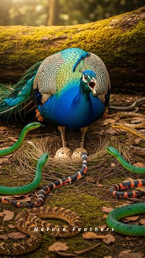 Peacock vs Snakes & Lizards 🦚🐍🦎 | Protecting the Nest #shorts #wildlife #birds #vibrantbirds #nature