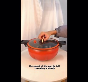 8L Pumpkin Micro Pressure Cooker Pumpkin Shaped Cooking Pot with Transparent Lid Non-stick Coating for Open Flame Gas Stoves