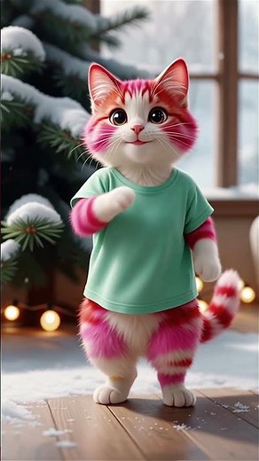 Pink Dancing cat 😺🐈 Dudududidumdum #catdance
