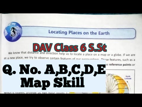 Locating Places On The Earth DAV Class 6 Sst Chapter 3 Question Answer With Map Skill/ADARSH 999
