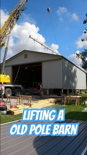 How To Lift A Pole Barn #construction #polebarn #lifting #renovation #shorts