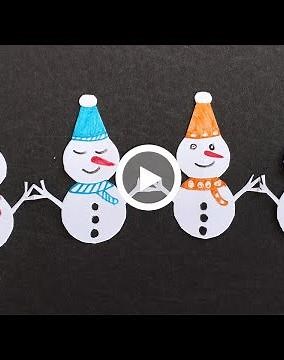 How to make paper snowman | Paper snowman chain | Christmas craft