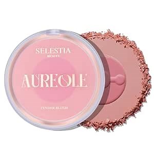 Powder Blush for Cheeks – Duo Aureole – High Pigmented Pink Blush with Matte Finish, Easy-to-Blend, 0.53 oz