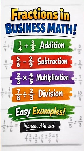 Operations with Fractions | Business Mathematics | Step-by-Step Easy Method
