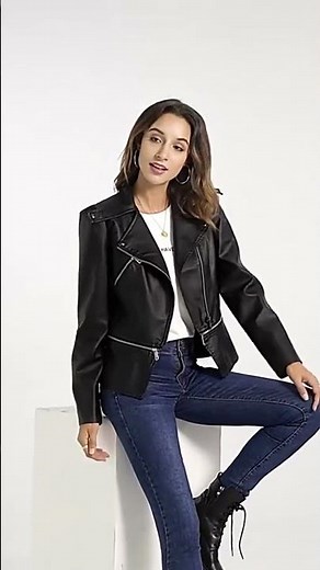 Women's Detachable Motorcycle Leather Jacket
