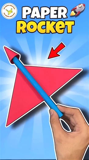 How to make paper rocket at home , Easy paper flying toy #shorts #diy